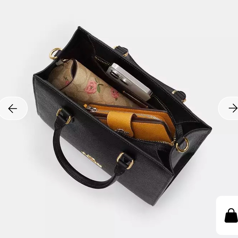 Coach Black Quilted Signature Mini Satchel with Gold Hardware - Picture 6 of 7